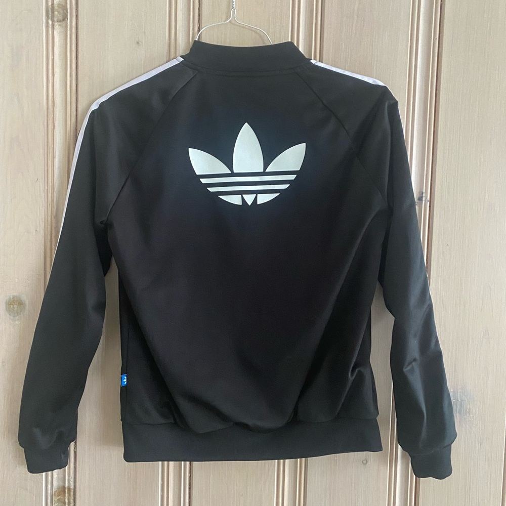 Adidas Black Jacket with White Stripes